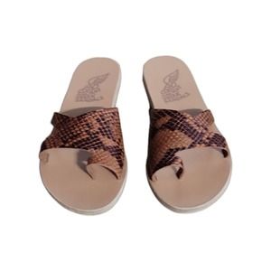 Ancient Greek Womens Kallos Python Tampa Slides Sandals Multicolor Snake 6 New